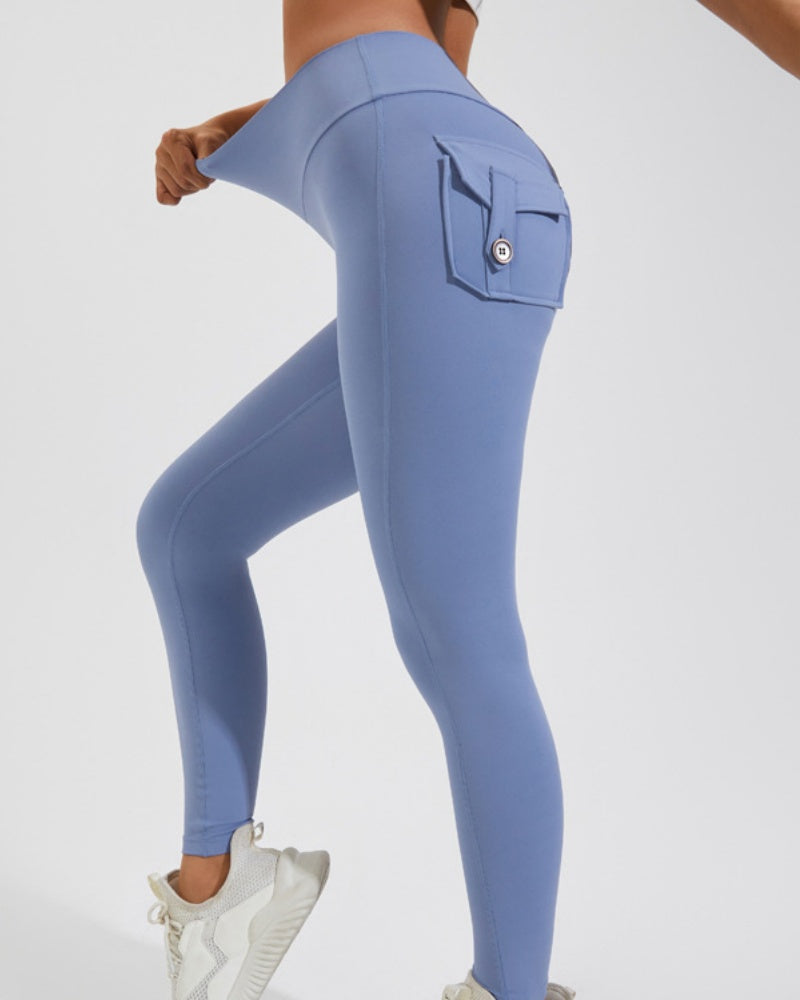 Peach Hip Fitness Leggings mit Cargo Taschen