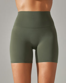 Enge Stretch Yoga Shorts mit Hoher Taille