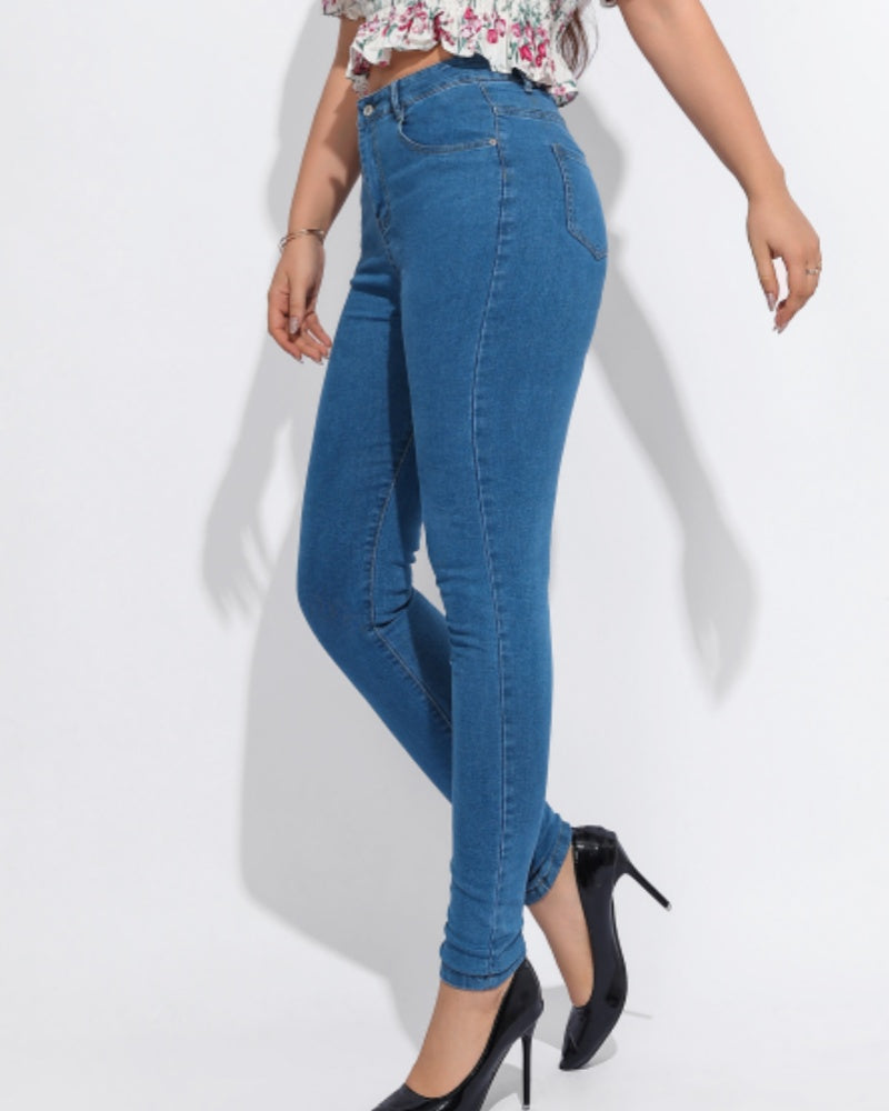 High Waist Slim Fit Skinny Jeans für Damen mit Elastizität