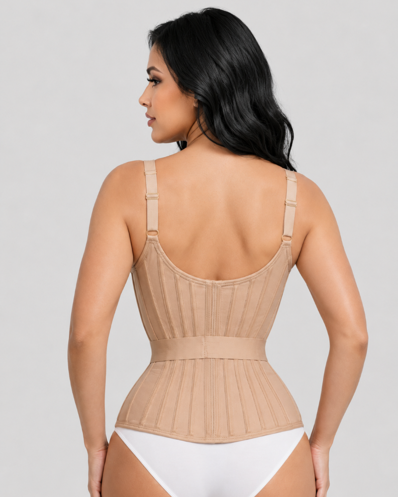 Fajas Colombianas Steel Boned Corset Top With Elastic Band