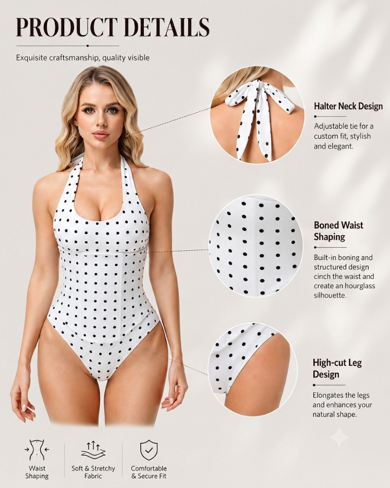 Hourglass Corset Body Shaper Waist Cincher Swimsuit Two-Piece Set