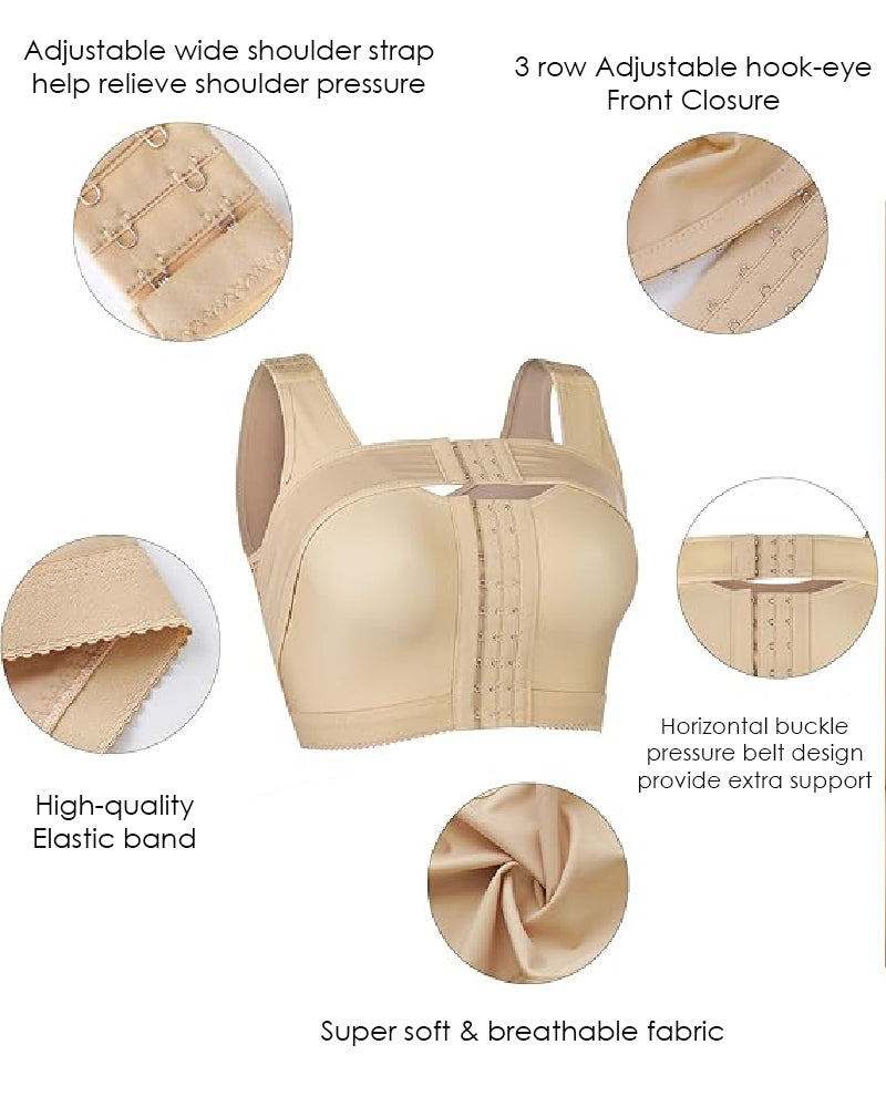 Damen Frontverschluss Postoperative Kompression Shapewear BH Mit Bruststützgürtel