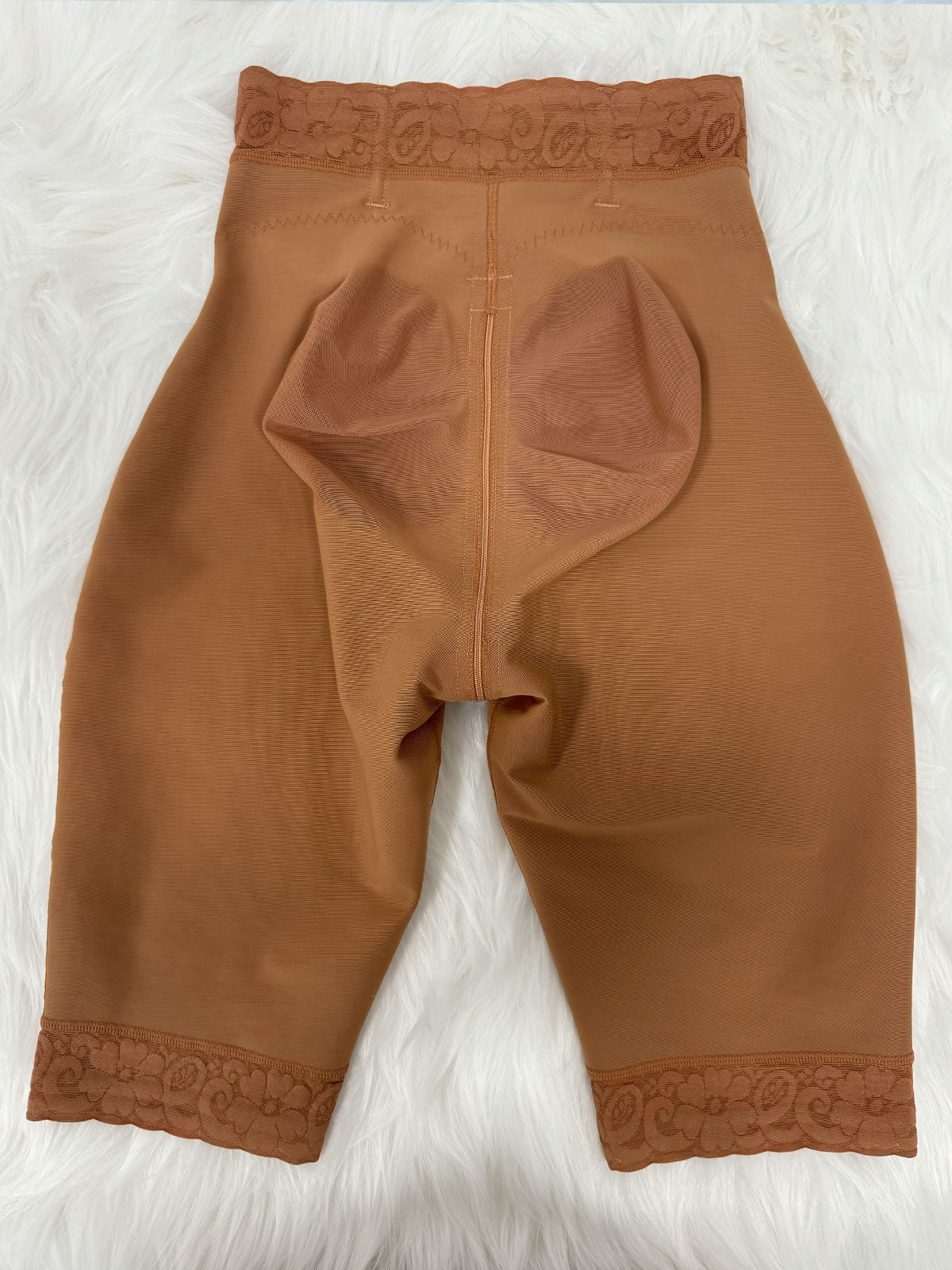 Damen Mittel Knielänge Spitzen Bauchweg Po-Lift Unsichtbare Shapewear Shorts