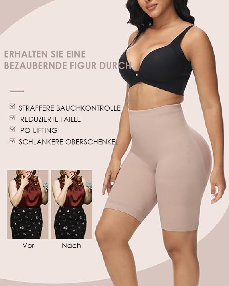 Damen Hoher Taille Shapewear Shorts Nahtlos Bauchkontrolle Faja Po-Lifter Shorts