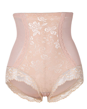 Hohe Taille Florale Spitze Bauchweg Shapewear Slip Atmungsaktiv Formend Unterwäsche