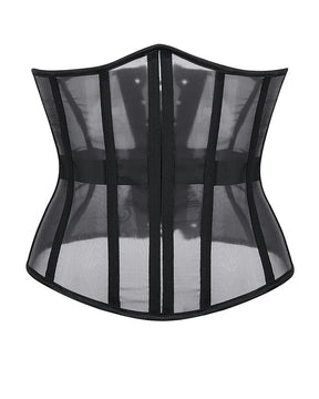 Damen Sexy Transparentes Mesh Unterbrust Korsett Vintage Schnürung Bustier Top