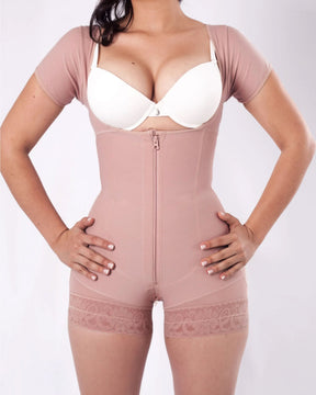 Damen Kurzärmlige Bauchkontrolle Formende Fajas Shapewear