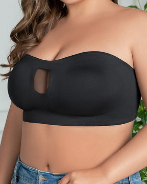 Mesh Durchsichtige Trägerloser BHs Voller Abdeckung Bandeau Bralette