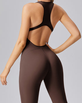 Nude Sexy Beauty Back Schnelltrocknender Stretch-Yoga-Jumpsuit