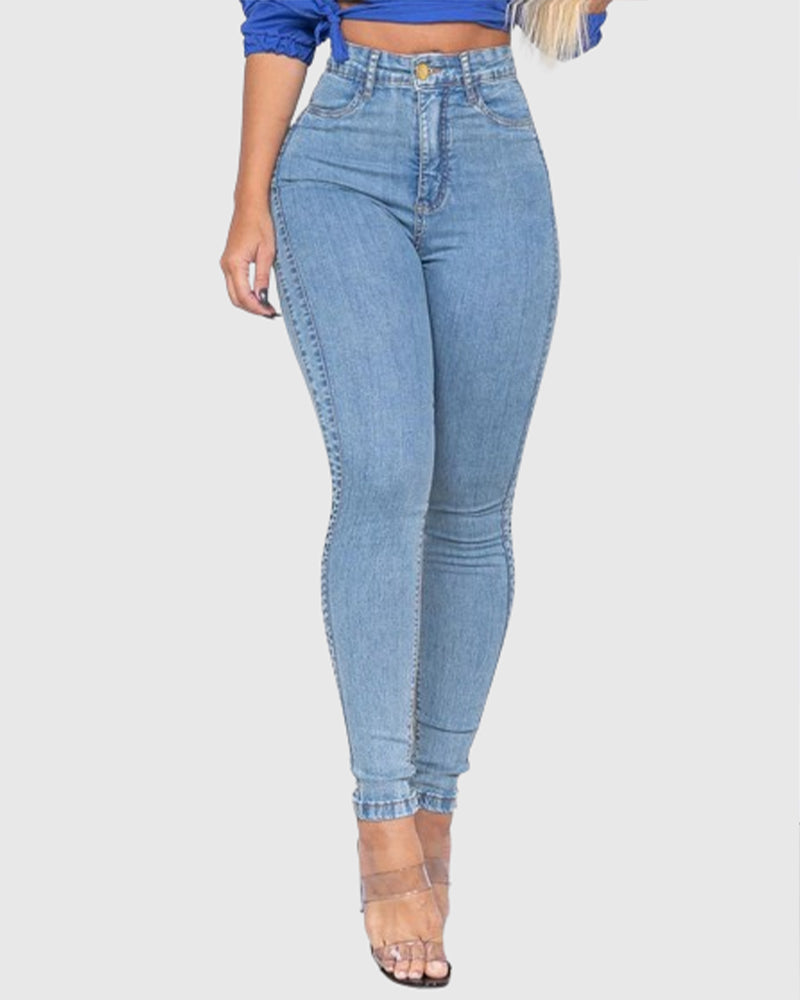 Skinny Jeans High Waist mit Doppelnähten