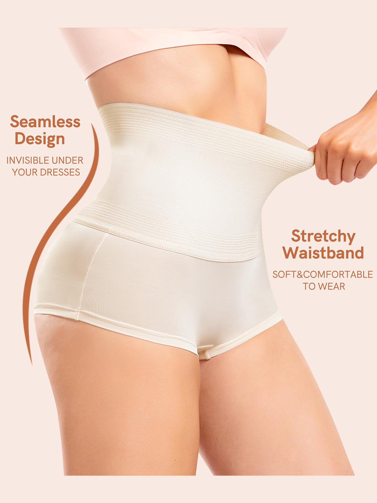 Damen Shapewear Höschen Shorts Flacher Bauch Unsichtbare Hohe Taille Formende Unterwäsche