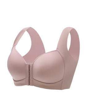 Damen Komfort Lift Frontverschluss Nahtlose Push-Up Drahtlos Ohne Bügel Breite Träger BH