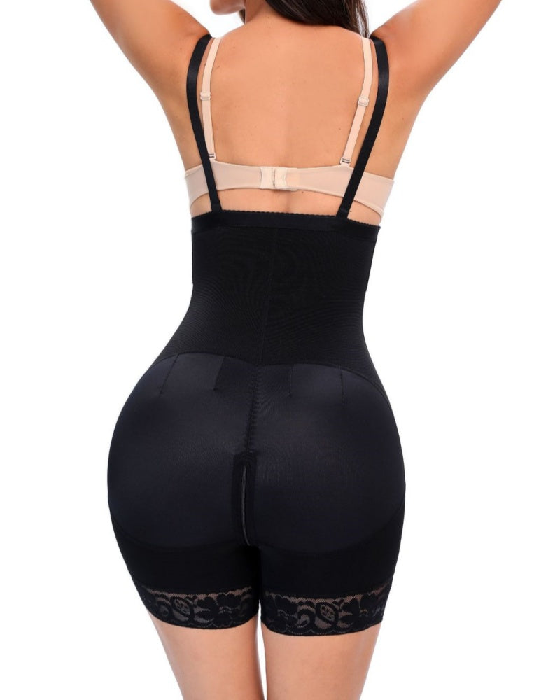 Fajas Colombianas Offene Brust Shapewear für Frauen Bauchkontrolle Po-Lifter mit Reißverschluss im Schritt