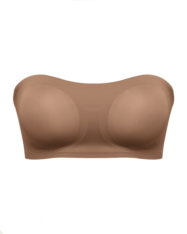 Bequeme Push Up Trägerlos BH Ohne Bügel Rutschfest Kreuzverschluss BH