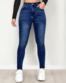 Hot Girl Jeans Damen-Jeans mit Hoher Taille und Dehnbarer Fleece Jeans hose