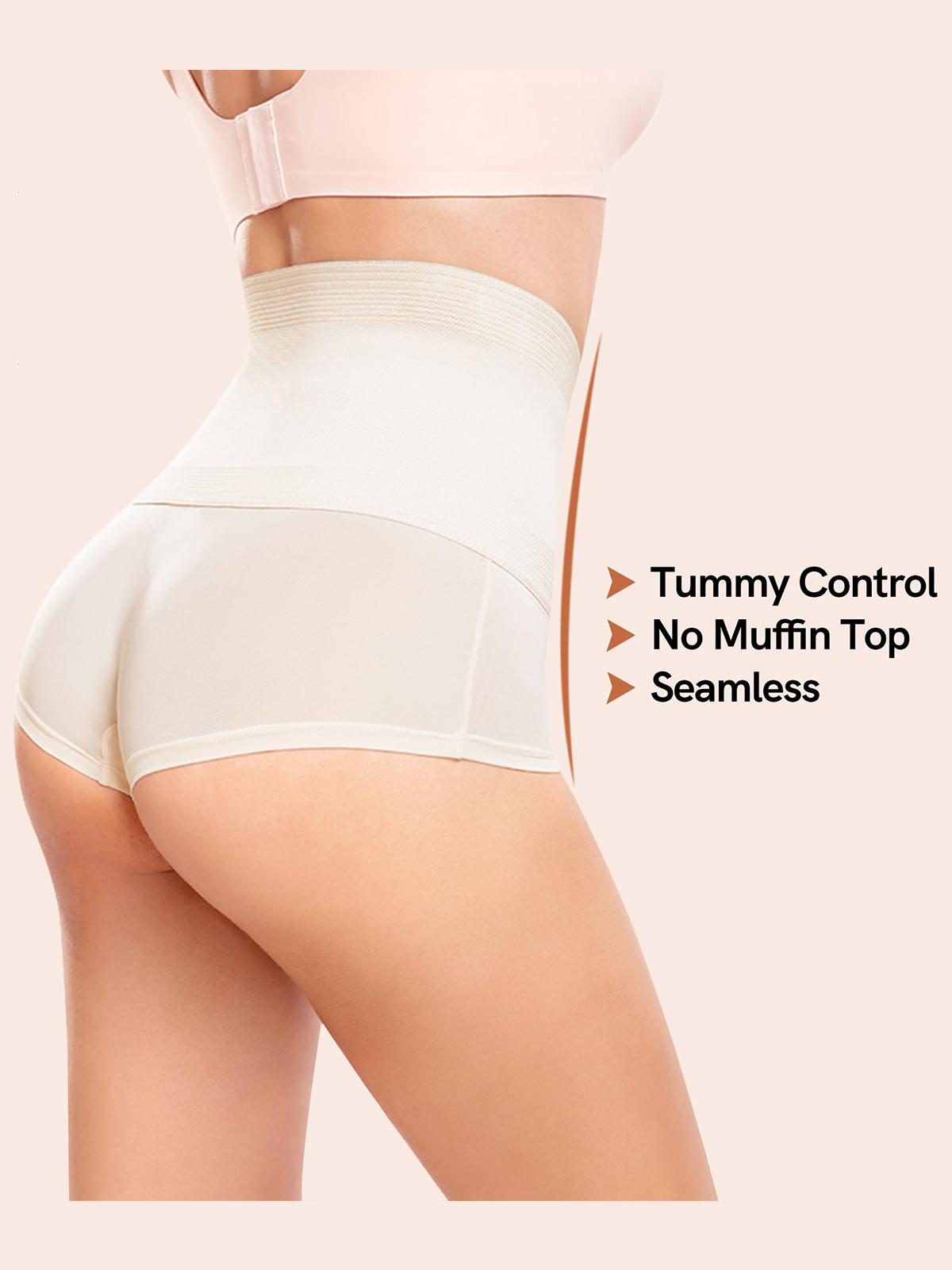 Damen Shapewear Höschen Shorts Flacher Bauch Unsichtbare Hohe Taille Formende Unterwäsche