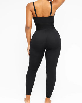 Damen Ärmelloser Jumpsuit Bauchweg Einteilig Verstellbare Träger Taillenbund Overall