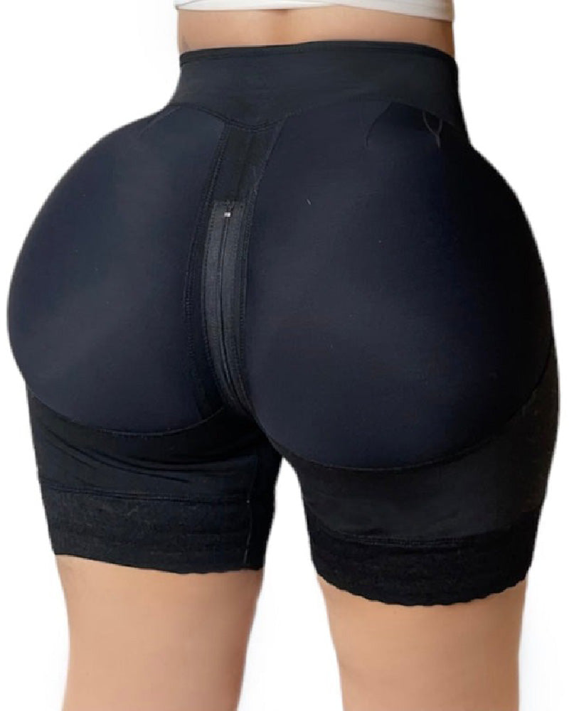 Damen Niedrige Taille Unsichtbare BBL Shapewear Shorts Bauchweg Faja Short