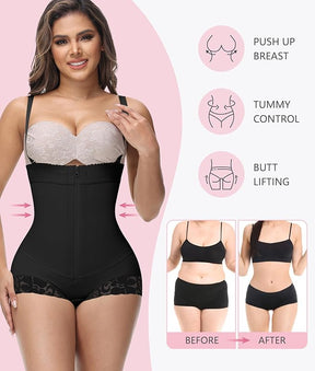 Fajas Colombianas Bauchweg Reißverschluss Offene Brust Stark Formend Shapewear Bodys