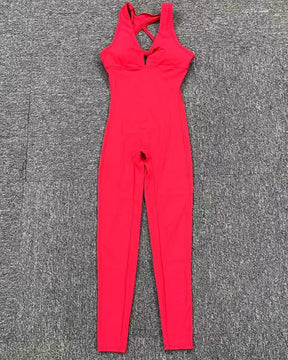 Damen Jumpsuit mit Schöner Rückseite ärmellos Elastischer Strumpfhose