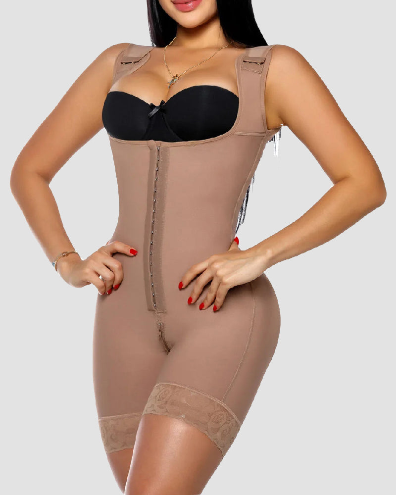 Sanduhr Unsichtbare Bauchkontrolle Stufe 2 Fajas Po-Lifting Frontschnalle Shapewear