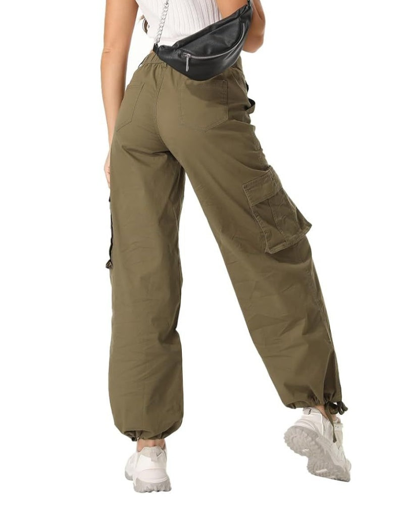 Lockere Lässige Cargohose für Damen mit Weitem Bein und Hoher Taille