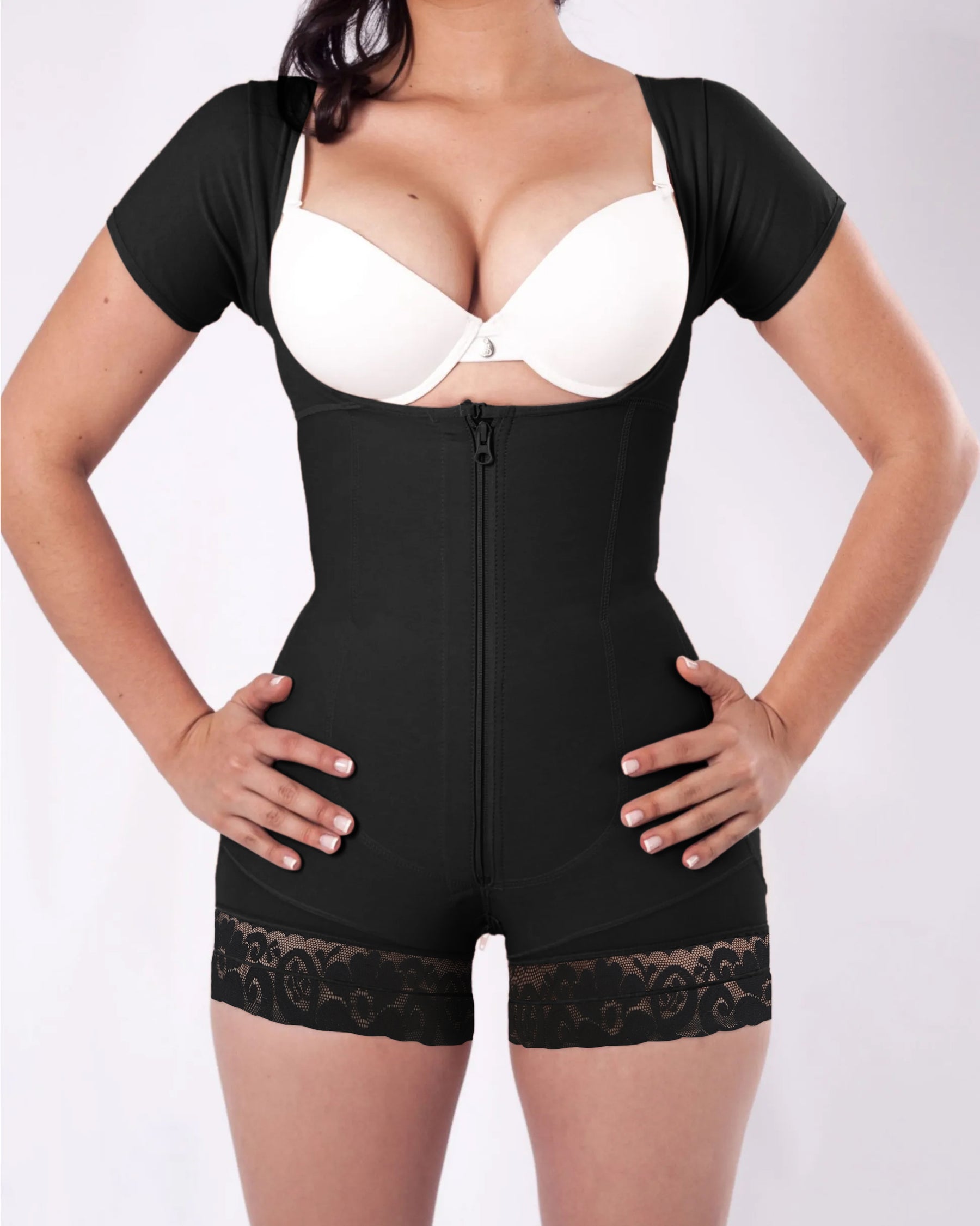 Damen Kurzärmlige Bauchkontrolle Formende Fajas Shapewear