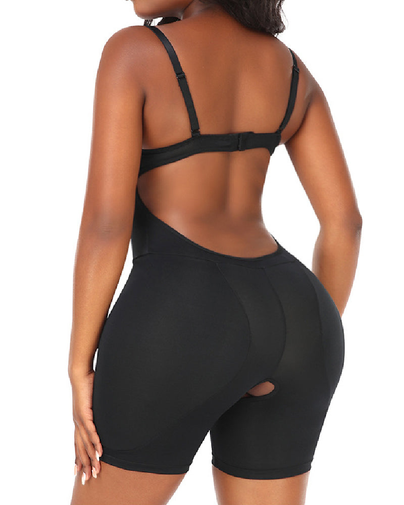 Damen Po-Lifter Sanduhr Rückenfreier Push-Up Shapewear Mit Abnehmbaren Schwammkissen