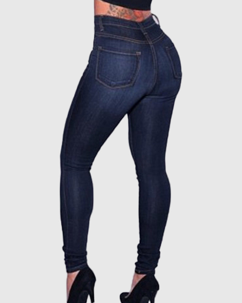 Sexy High Waist Stretch Skinny Jeans für Kurvige Frauen