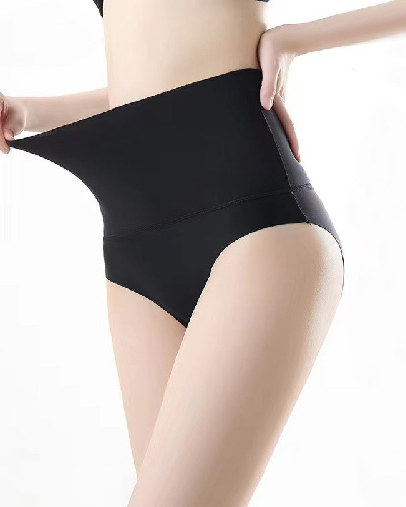 Damen Hoher Taille Eisseide Shape Unterwäsche Bauchweg Nahtlos Figurformender Slips