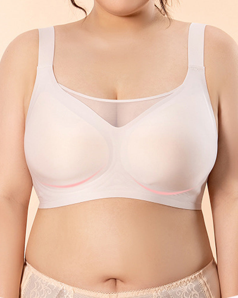 Damen Glatte Minimizer BH Dünner Bügellos Weicher Stützung Bralette