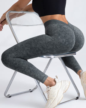 Pfirsichfarbene Hüfthebende Nahtlose Yogahose für Damen Elastische Fitnesshose mit Hoher Taille