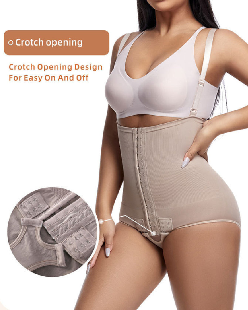 Damen Bauchkontrolle Verstellbare Schnalle Vorne Offen Brust Shapewear