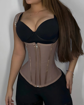 Sanduhr Korsett Reißverschluss Haken und Öse Doppelte Kompression Bauchweg Taillentrainer Waist Trainer