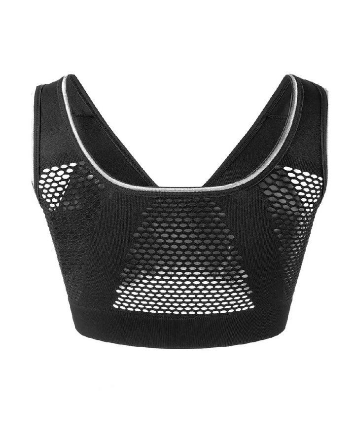 Shapshe® Damen Frontschnalle Hohl Atmungsaktiv Bügellos Sport BH In Übergröße