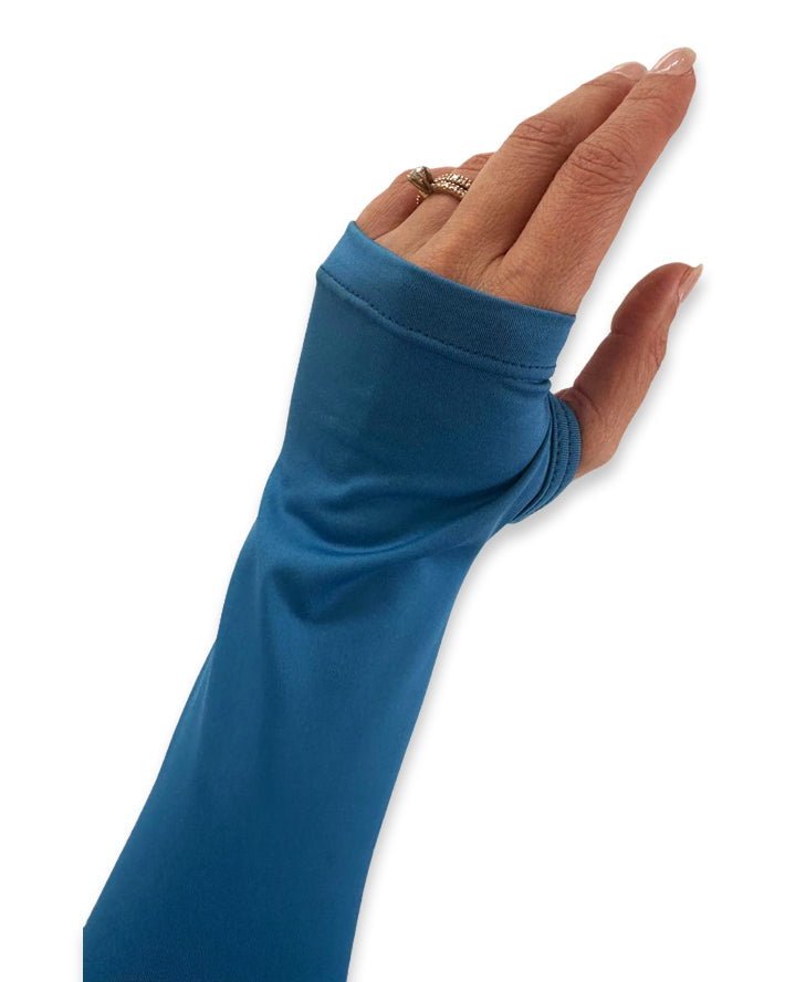 Shapshe® Blauer Langen Ärmeln Badeanzug Integriertem Shapewear Bademode Für Mollige