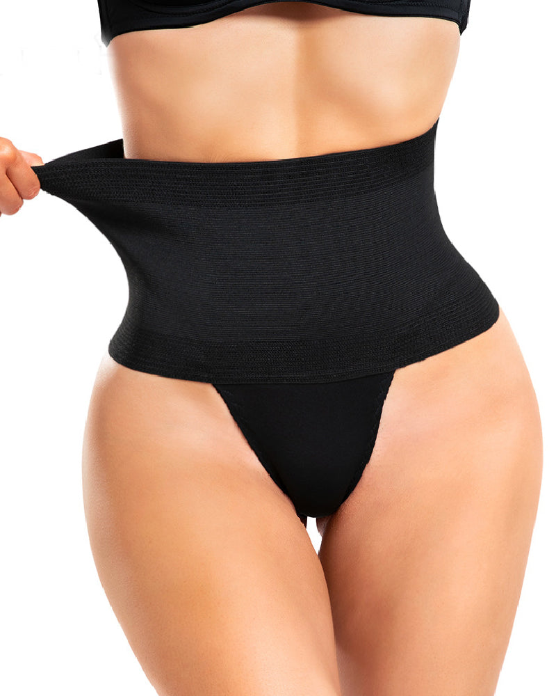 Damen Taillenformung Figurformende Unterwäsche Bauchweg Hohe Taille Shapewear Tanga