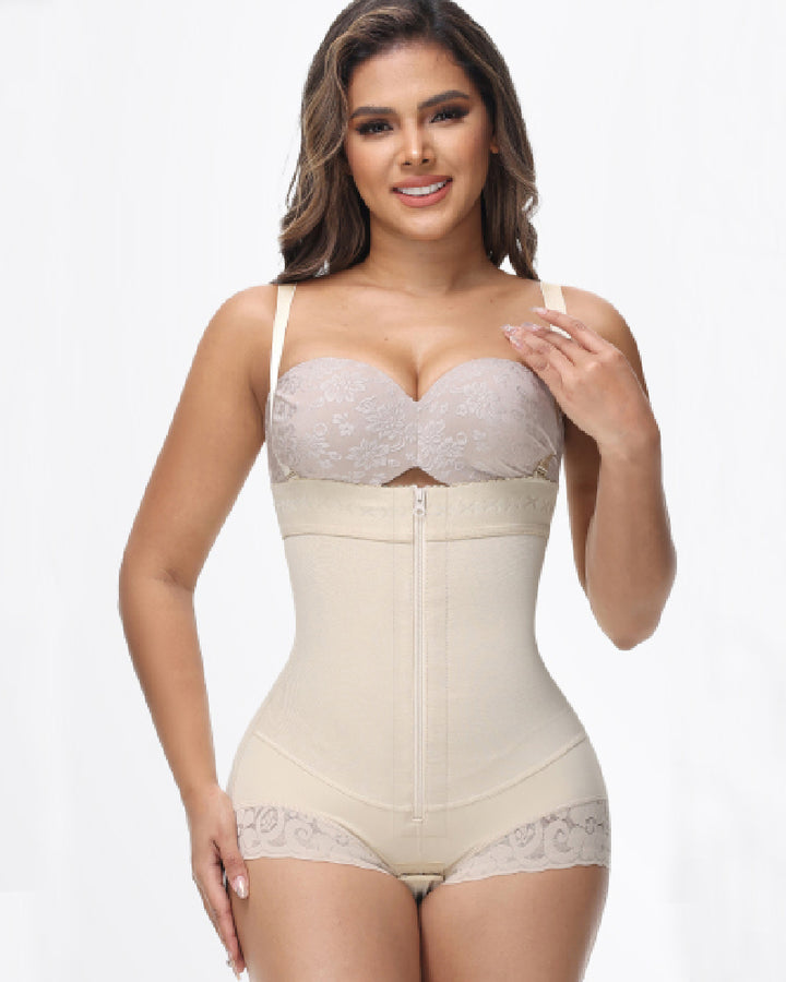 Shapshe® Fajas Colombianas Bauchweg Reißverschluss Offene Brust Stark Formend Shapewear Bodys