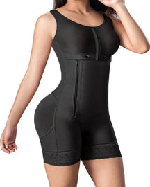 Damen Kolumbianischer Bauchweg BBL Faja Bruststütze Seitlicher Reißverschluss Shapewear