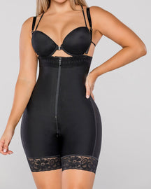 Damen Unsichtbare Trägerlose Shapewear Shorts Fajas Hohe Taille Reißverschluss Shorts