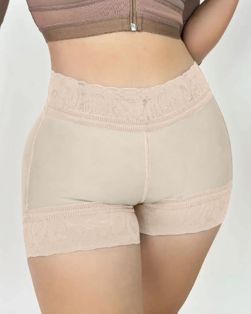 Damen Nahtlose Spitzen Po-Lift Bauchkontrolle Shapewear Shorts Unterwäsche