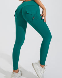 Peach Hip Fitness Leggings mit Cargo Taschen