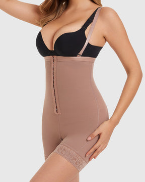 Fajas Colombianas Offene Brust Shapewear für Frauen Bauchkontrolle Po-Lifter mit Reißverschluss im Schritt