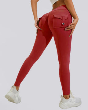 Peach Hip Fitness Leggings mit Cargo Taschen