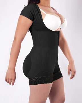 Damen Kurzärmlige Bauchkontrolle Formende Fajas Shapewear