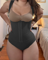 Doppelte Bauchweg Interne Haken Bodysuits Schlanke Figur Reißverschluss Shapewear(Vorverkauf)