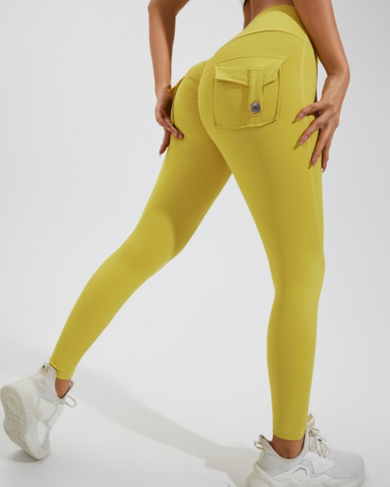 Peach Hip Fitness Leggings mit Cargo Taschen