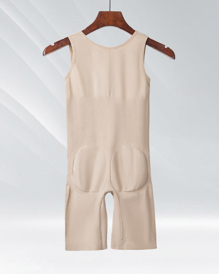 Nahtloser Bauchweg Body Einteiler Ärmellos Offener Schritt Ganzkörper Shapewear