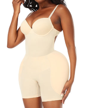 Damen Po-Lifter Sanduhr Rückenfreier Push-Up Shapewear Mit Abnehmbaren Schwammkissen