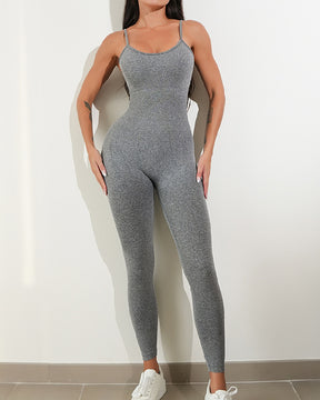 Damen Sexy Unitard Einteiler Overall Bauchkontrolle Ärmellos Jumpsuit